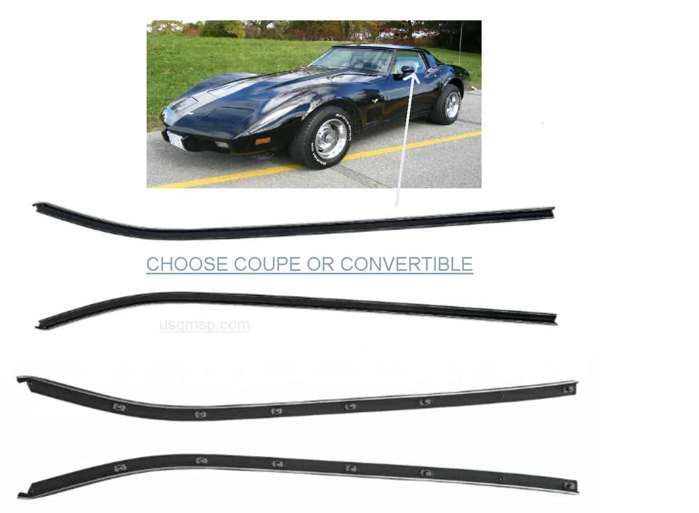 Corvette 69-75 Window Felts Set: Choose body Style (4pce)